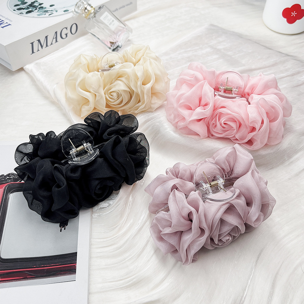 Spring Chiffon Hair Claw Folde - đánh giá và giá Travel Accessories Aesthetic
