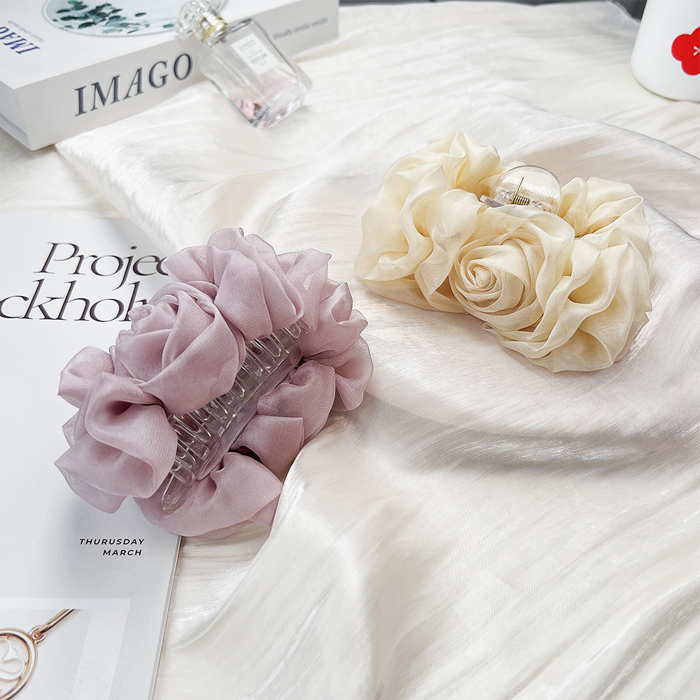 Spring Chiffon Hair Claw Folde - đánh giá và giá Travel Accessories Aesthetic